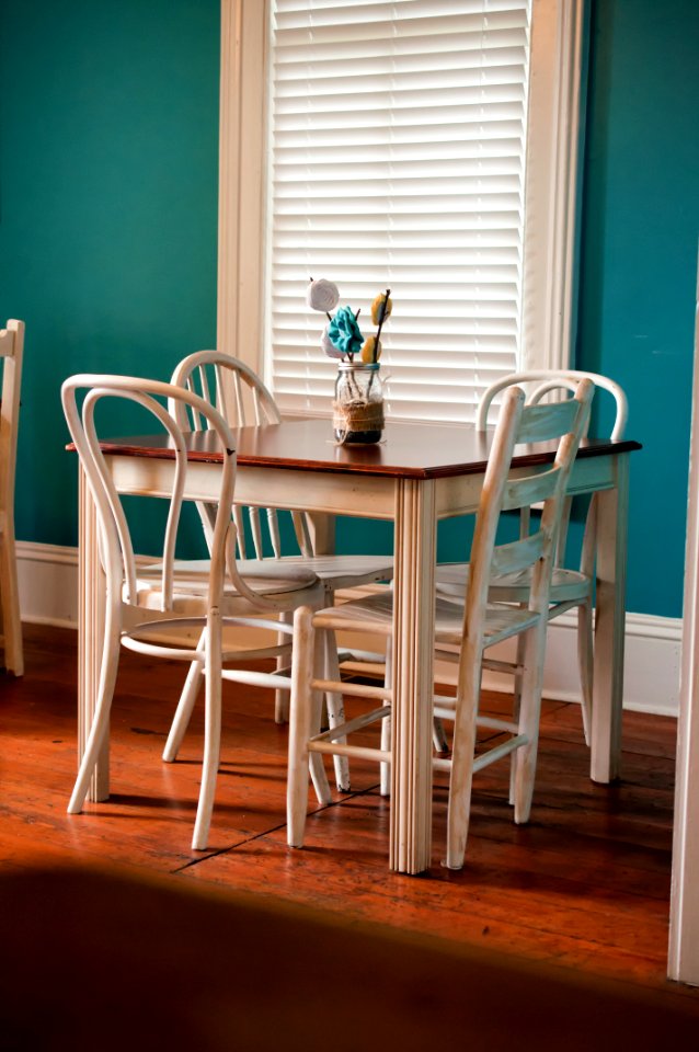 dining table beside window