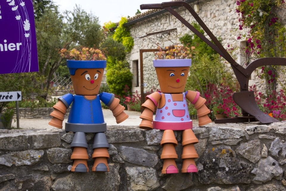 Cute clay figure garden