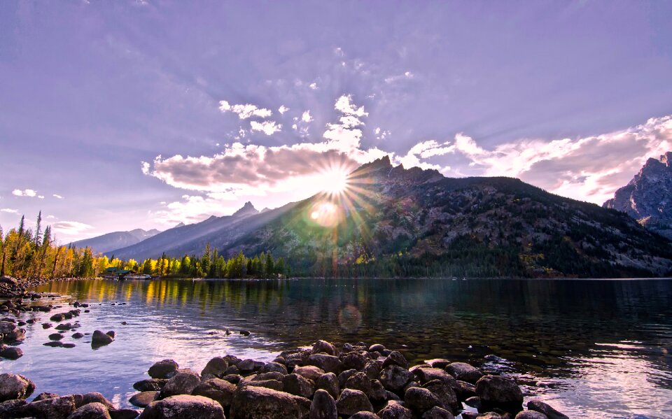 Lake water reflections photo