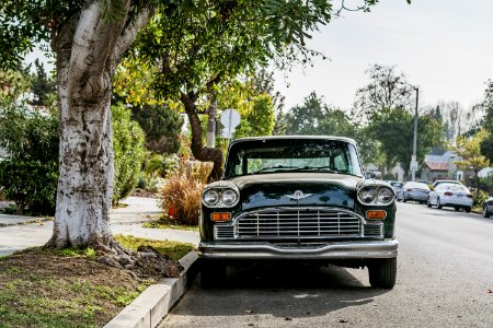 black vehicle beside tree during daytime photo