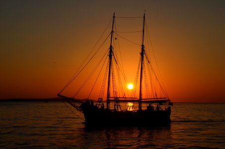 Sunset, Holiday, Ship