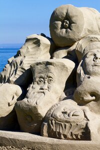 Face einstein sand sculpture photo