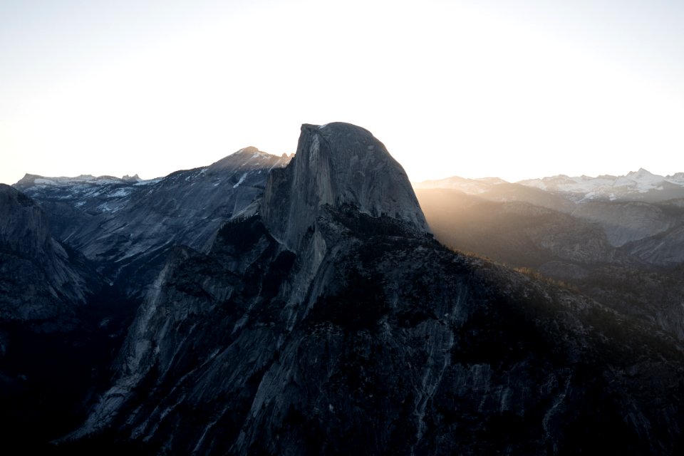 aerial photo of mountainm photo