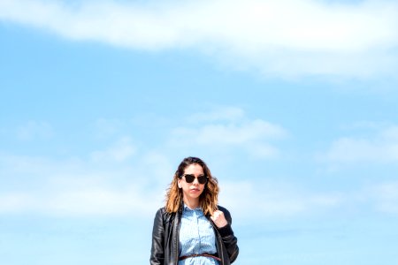 woman wearing black zip-up jacket photo