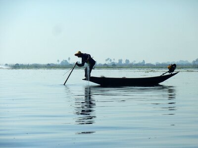 Lake lake inle boats photo