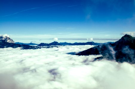 aerial photography of fog photo