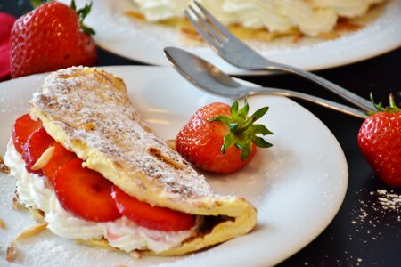 Egg omelette cream dessert photo