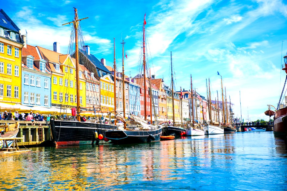 Nyhavn, Denmark, Sunny day