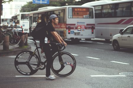 Fukuoka, Japan, Cyclist photo