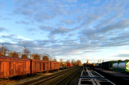 Urban, Clouds, Railroad photo