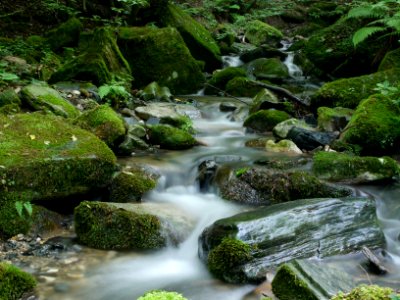 time lapse photography ofwater stream photo