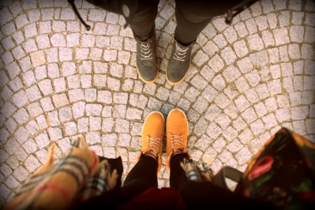 two person standing in front each other photo photo