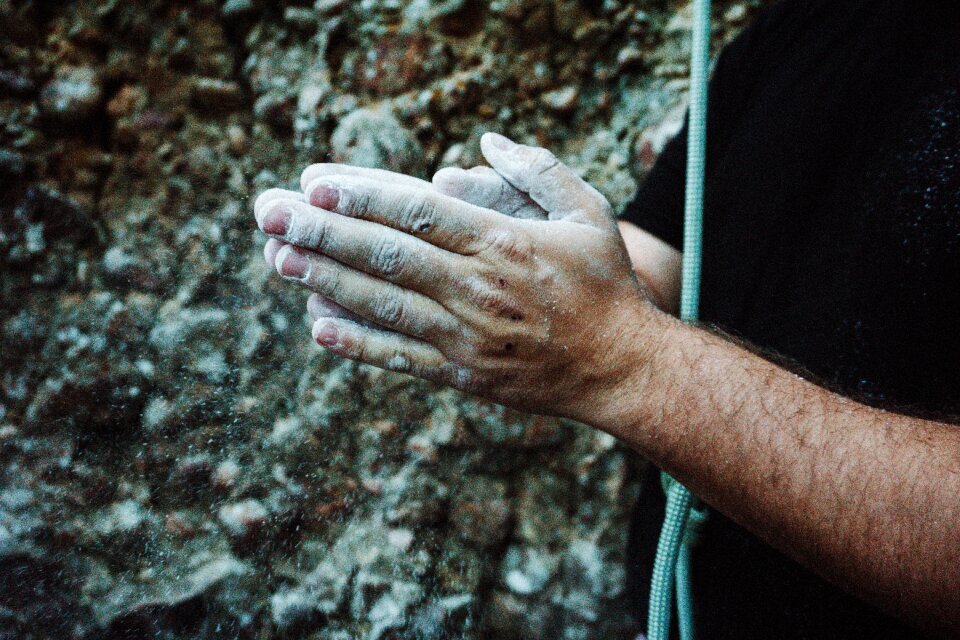 Hands man rock