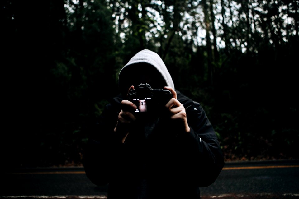 person holding camera