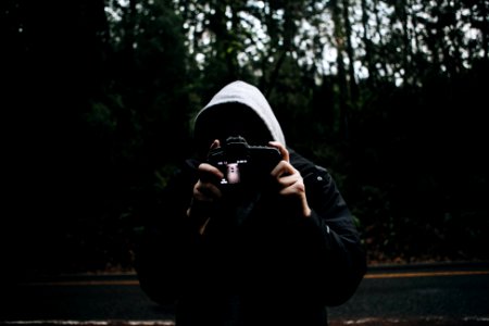 person holding camera