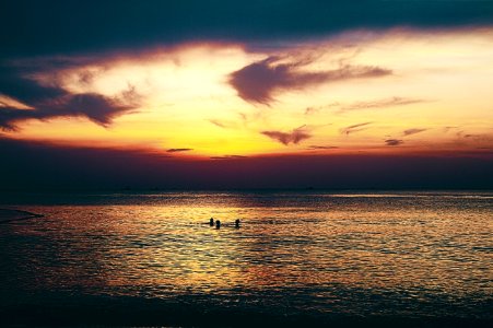 Sky, Sunset, See