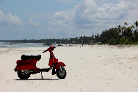 Zanzibar urban west region, Tanzania, Red motorbike