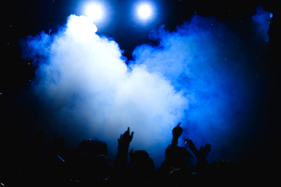 people and smoke photo