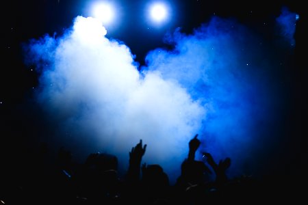 people and smoke photo