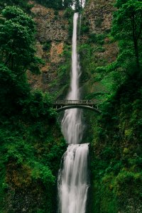 bridge over waterfalls photo