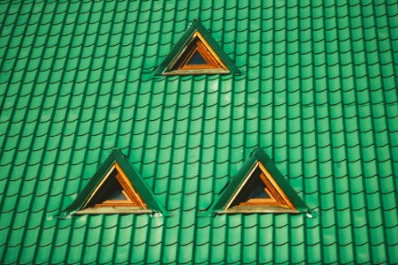 photo of green tiled roof photo