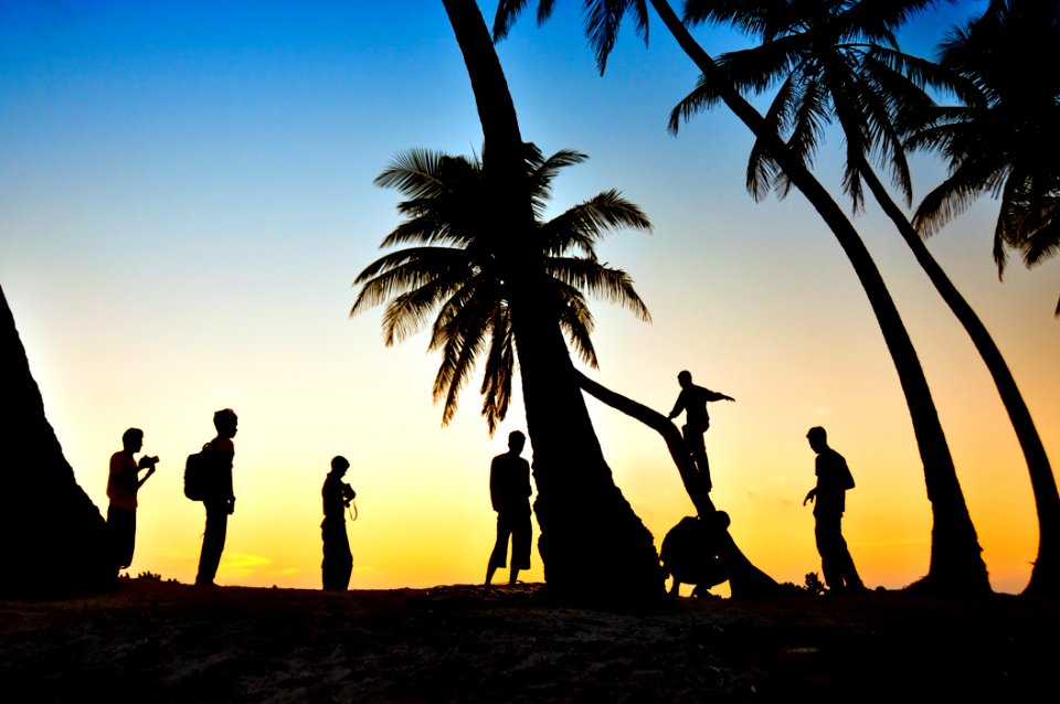 Maldives, Fuvahmulah, Sunset