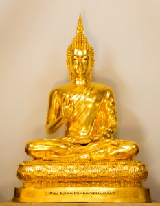 A golden religious statue.