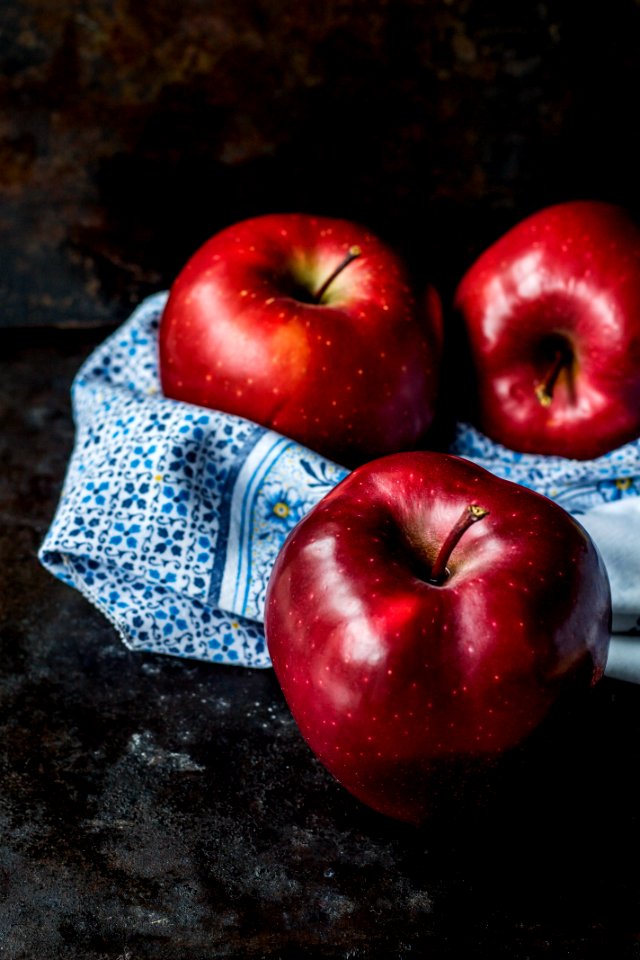 three red apples