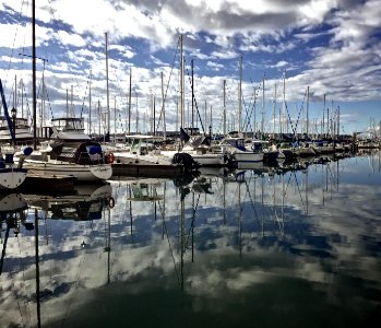 Reflections, Masts, Boats photo