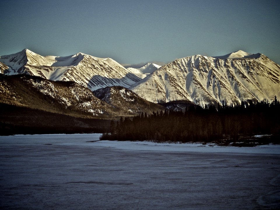 Snow, Lake, Mountain