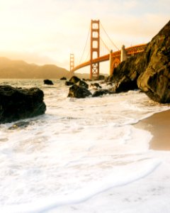 seashore near Golden Gate Bridge photo