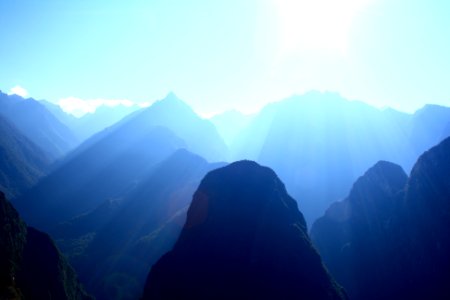 silhouette mountains during daytime photo