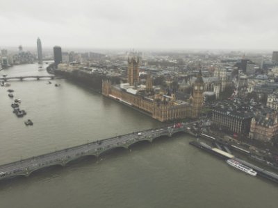 aerial view of London England Big Ben photo