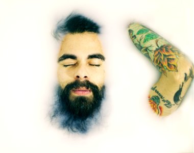 man closing his eyes