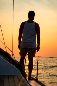 Boat, Sailing, Sunset