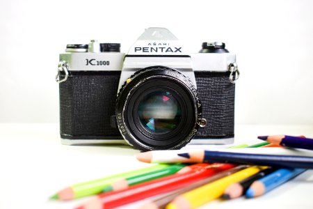 selective focus photography of Pentax K1000 camera photo