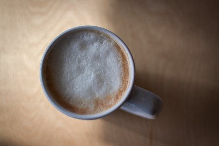 espresso coffee on white ceramic mug photo