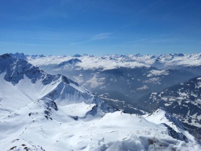 snow mountain under blue sky photo