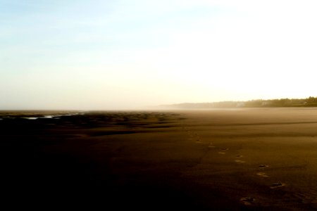 Mist, Footprints, Ocean