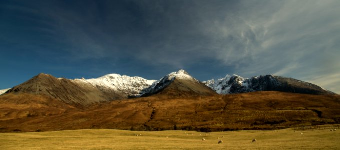 wide angle photography of mountain