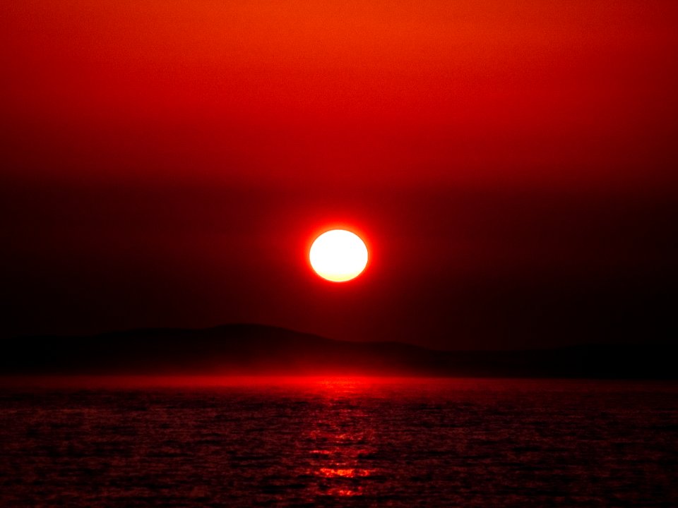 Sunset, Sun, Red