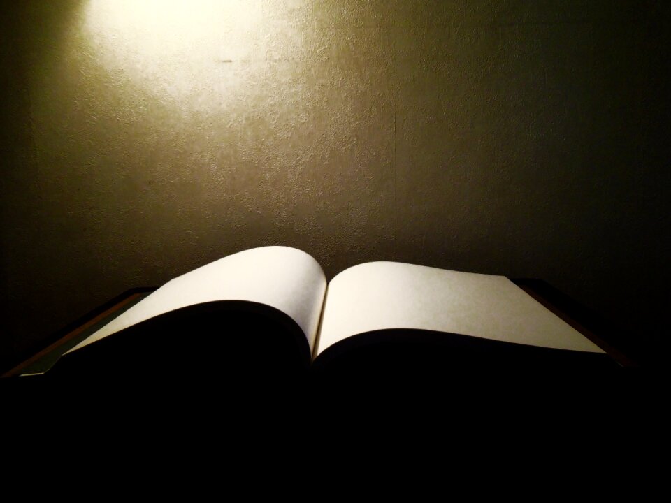Open book blank page magic book
