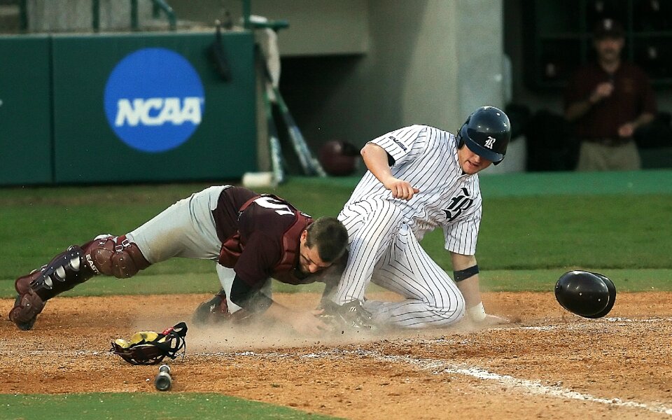 Sliding into home blocking plate helmet