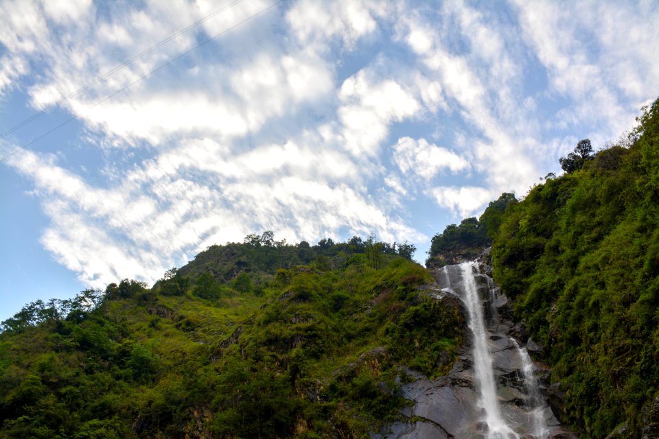Waterfall, Sky, Cloud