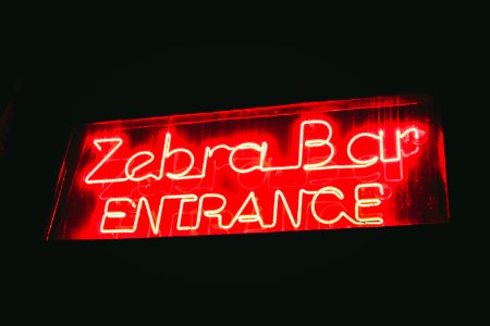 Zebra Bar Entrance signage