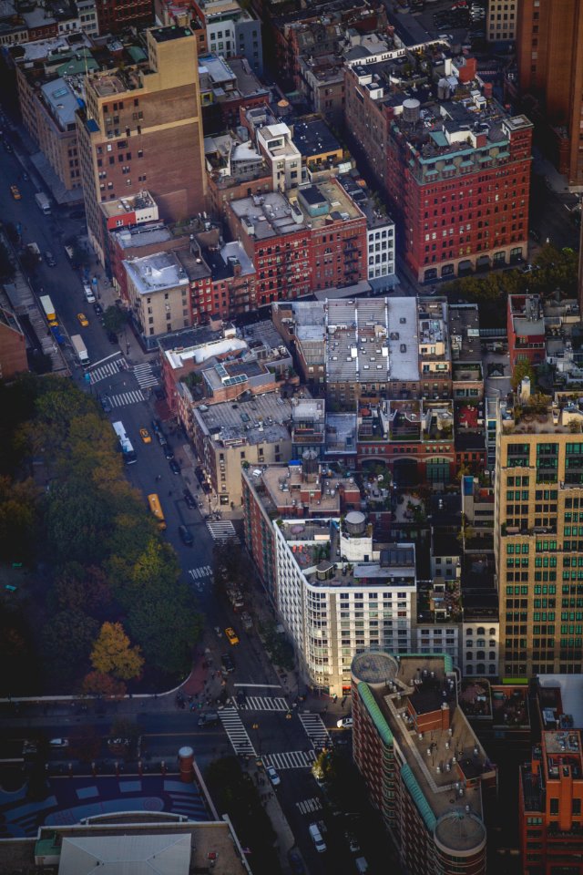 top view of city buildings photo