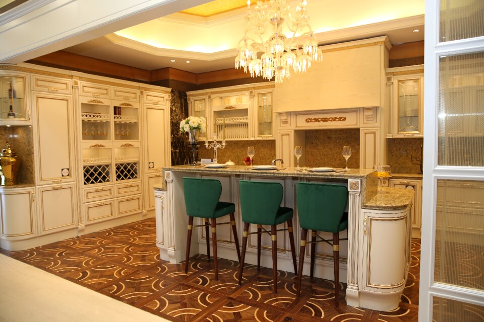 Indoor sample room kitchen