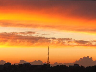 Sky orange sky television tower