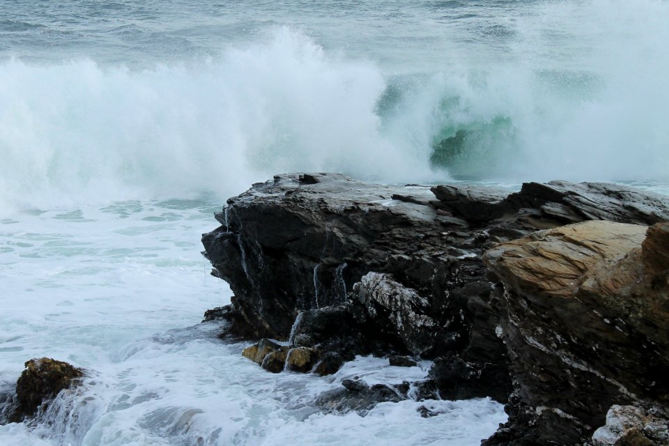 Waves, Ocean, Rock