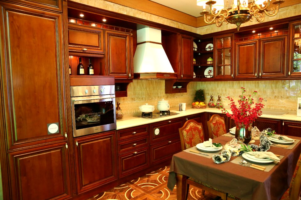 Indoor sample room kitchen